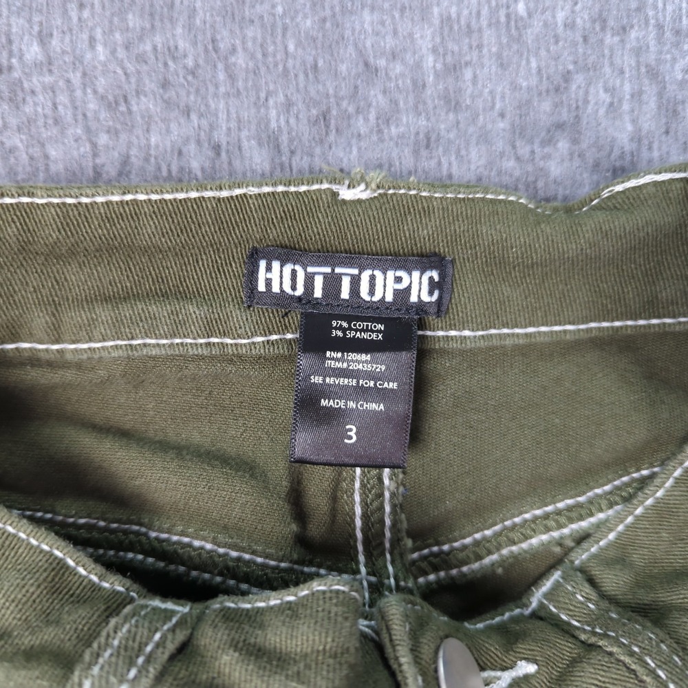 Hot Topic Jeans Womens 3 Green Flare Star Patch Casual Hippie - Picture 10 of 15